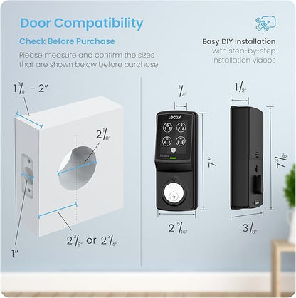 Lockly Smart Lock Model 7S, Bluetooth Smart Door Lock, Keyless Entry with PIN Genie® Digital Keypad, Front Door Lock Deadbolt, Voice Control & Auto Lock