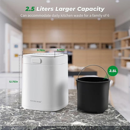 Electric Compost Bin Kitchen Sustainable with 9 Modes Turn Food Waste Indoor Countertop and Scraps into Dry Compost
