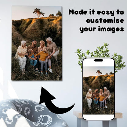 Canvas Prints With Your Photos, Custom Poster On Canvas Customized Canvas Prints with Your Photos Gift for Living Room, Bedroom, Friend，Lover, Wedding Pet Baby Family Photo Framed Wall Art 16×24