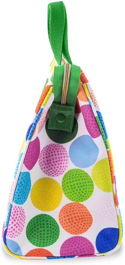 kate spade new york Cute Lunch Bag for Women, Large Capacity Lunch Tote, Adult Lunch Box with Silver Thermal Insulated Interior Lining and Storage Pocket (Mini Golf)