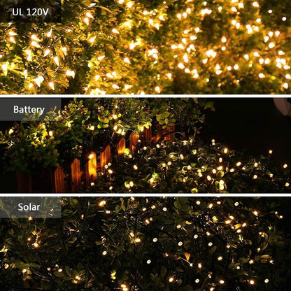 Brizled Christmas Lights Warm White, 2 Pack 33ft 100 LED Christmas String Lights, 120V UL Certified Connectable Xmas Tree Lighting Mini Xmas Light Set for Holiday Tree Home Party Indoor Outdoor Decor