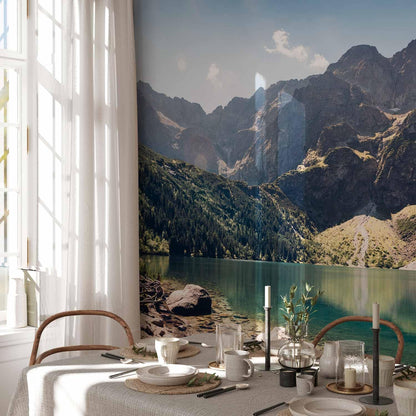 artgeist Wall Mural Peel and Stick Landscape 212x98 in - XXL Self-Adhesive Corner Wallpaper Removable Large Sticker Foil Angle Wallpaper Wall Decor Print Lake Mountains Forest c-B-0470-a-a