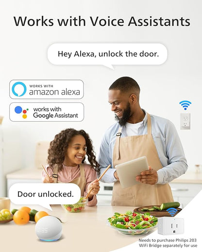Philips Smart Lock with Handles, Smart Door Lock with 2 Level Handles, Keyless Entry Door Lock Set, Digital Keypad Deadbolt for Front Door, App Fingerprint PIN Code Unlocking, Auto Locking