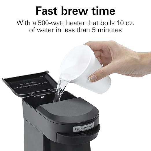 Hamilton Beach Commercial 1 Cup Pod Coffeemaker, Black, Single Serve Coffee Brewer, HDC200B