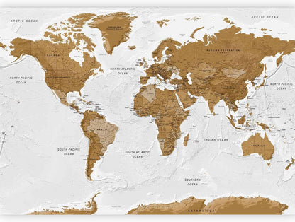 artgeist Premium Wall Mural World Map 118x83 in - XXL Non-Woven Wallpaper Fleece Wall Decor Photo Print Picture Image Design Home Map of The World k-A-0093-a-a