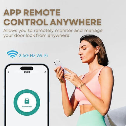 Keyless Entry Door Lock with Camera Fingerprint Door Lock Keypad Deadbolt Lock for Front Door Smart Lock App Control Voice Control