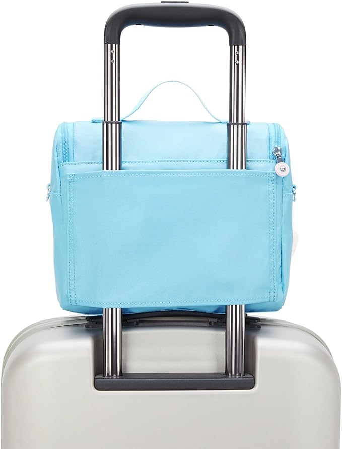 Kipling New Kichirou Metallic Lunch Bag Sea Blue Met