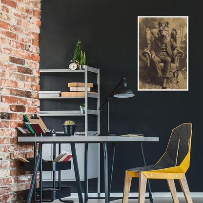 Werewolf Vintage Shoot Art Poster Print Canvas Wall Art Ideal for Dark Academia Gothic Occult Decor Living Room Bedroom Office Posters Decorations Creepy Picture 16X24inch Unframed