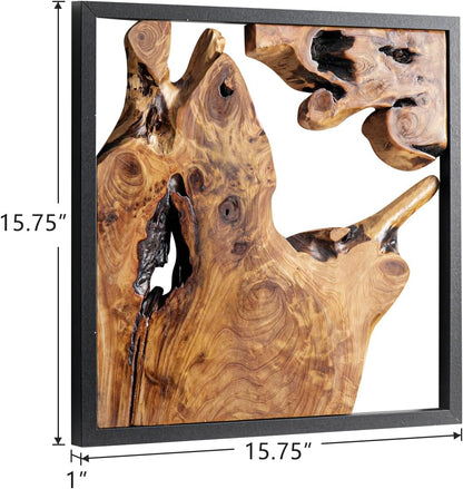 WELLAND 2 Pieces Rustic Cedar Wall Sculptures, Live Edge Wall Art Décor, Decorative centerpieces of wood for Living Room, Bedroom, Bathroom, Home Office, Dining Room,