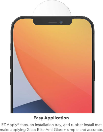 ZAGG InvisibleShield Glass Elite Anti-Glare Plus - Blocks Glare from your device - Made for iPhone 12 Mini, Clear, 200106676