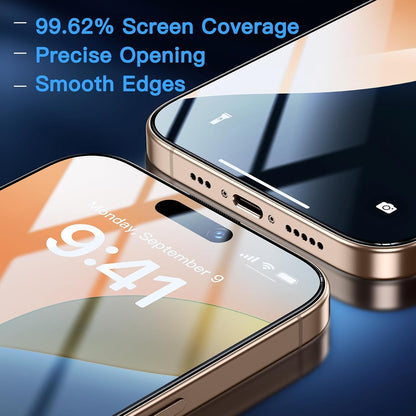 Uyiton Compatible with iPhone 16 Pro Screen Protector (Anti-Blue Light) - [Easy to Install] Shatterproof Full Coverage [Case Friendly] 9H Tempered Glass Screen Protector for iPhone 16 Pro, 2 Pack
