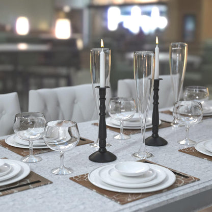 Matte Black Skinny Taper Candle Holder - Iron Slim Candle Stand for 7/8" Candles, Elegant Table Centerpiece for Home Decor and Farmhouse Table - 10"