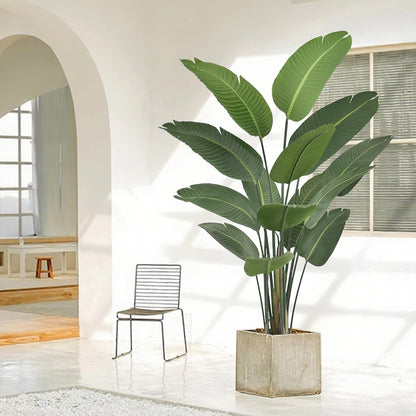 Artificial Bird of Paradise Plant 6ft Tall Fake Silk Banana Leaf Tropical Trees with 13 Leaves Faux Floor Plant for Home Decor Indoor