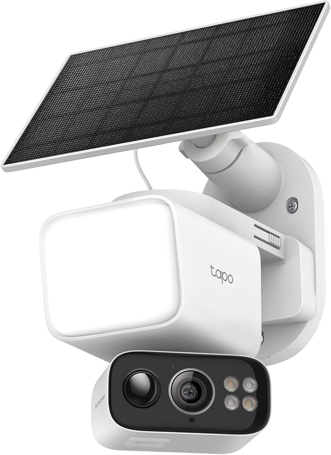 Tapo 2K Outdoor Pan/Tilt Wireless Floodlight Security Camera - Battery Power with Solar, 360º AI Motion Tracking, Person/Vehicle Detection, Subscription-Free Local Storage or Optional Cloud, C615F KIT