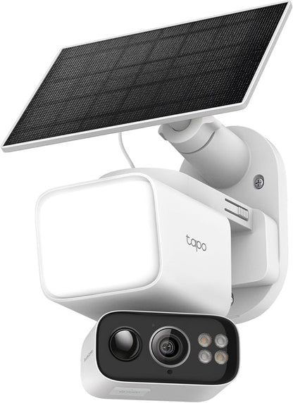Tapo 2K Outdoor Pan/Tilt Wireless Floodlight Security Camera - Battery Power with Solar, 360º AI Motion Tracking, Person/Vehicle Detection, Subscription-Free Local Storage or Optional Cloud, C615F KIT