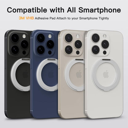 COOLQO 1Pc 360 Spin Cell Grip Ring Phone Stand [Upgrade Gear Hinge Stress Anxiety Relief] Magnetic Holders for Your car Accessories Desk Mount Compatible with iPhone All Smartphones, Silver