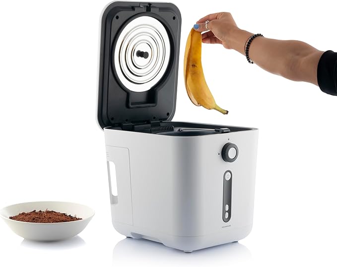 InnovaGoods® Electric Kitchen Composter 3 Litres, Ideal for Recycling Organic Waste, Self-Cleaning Odorless Waste Bin, Electric Composter, Non-Stick Coating