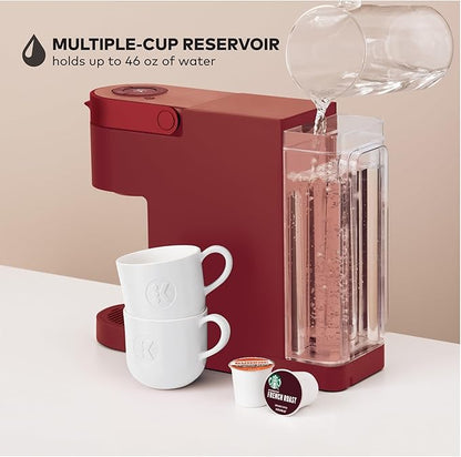 Keurig K- Slim Single Serve K-Cup Pod Coffee Maker, with 3 Brew Sizes, Multistream Technology, 46oz Removable Reservoir, Scarlet Red