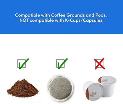 Elite Gourmet EHC113 Personal Single-Serve Compact Coffee Maker Brewer Includes 14Oz. Stainless Steel Interior Thermal Travel Mug, Compatible with Coffee Grounds, Reusable Filter, Black