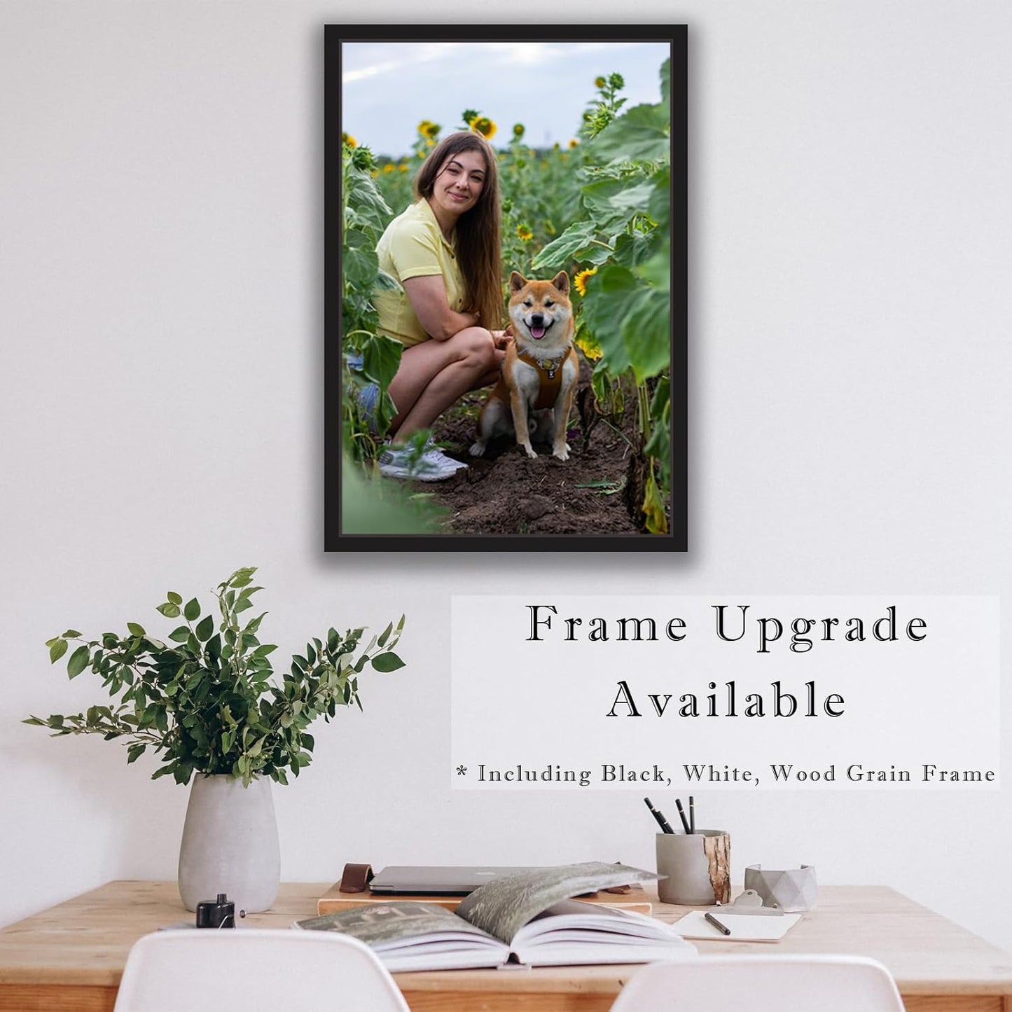 Custom Canvas Prints with Your Photos (20x20, Framed Canvas) Custom Framed Wall Art Personalized Canvas Pictures for Pet/Family Gifts for Mom/Men/Women