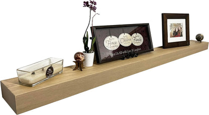 joelsantiques 30 Inch Floating Shelves for Wall - 30x6x2 in - Unfinished Wood Shelf Design, Wooden Wall Shelves for Bedroom, Bathroom, Kitchen and Living Room - Display and Store Your Décor at Home