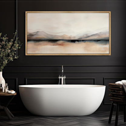 MUDECOR Extra Large Framed Canvas Print Wall Art Abstract Mountain Hues Modern Minimalist Landscape Antique Retro Fine Art Illustrations Decorative Colorful for Bedroom - 60"x30"