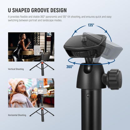 NEEWER Phone Tripod for Cell Phone & Camera with Remote, 62.9" All Metal Selfie Stick Travel Vlog Tripod Stand for iPhone with Phone Holder, Portable Camera Tripod for Canon Sony DLSR GoPro, TS05
