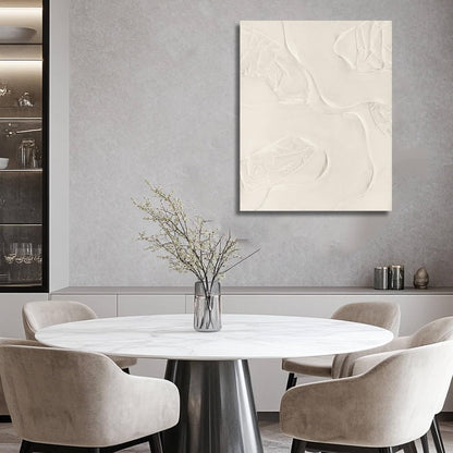CHUDANHAO Beige Oil Paintings Textured Canvas Pictures Line Wall Decor Paintings 32"x40" Large Pictures for Living Room Bedroom Hotel