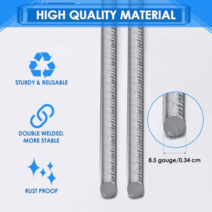 12 Pcs H Stakes for Yard Signs 30'' x 10'' Metal Heavy Duty H Frame Wire Stakes Weatherproof Metal Holder for 4mm 5mm Corrugated Signs Advertising Board Guidepost Yard Halloween Decor