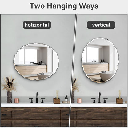 Pregaspor 24x30 Inch Frameless Oval Wall Mirror for Bathroom Sink, Minimalist Bathroom Vanity Mirror with Beveled Edge, Modern Mirrors for Wall Decor Living Room Entryway Bedroom