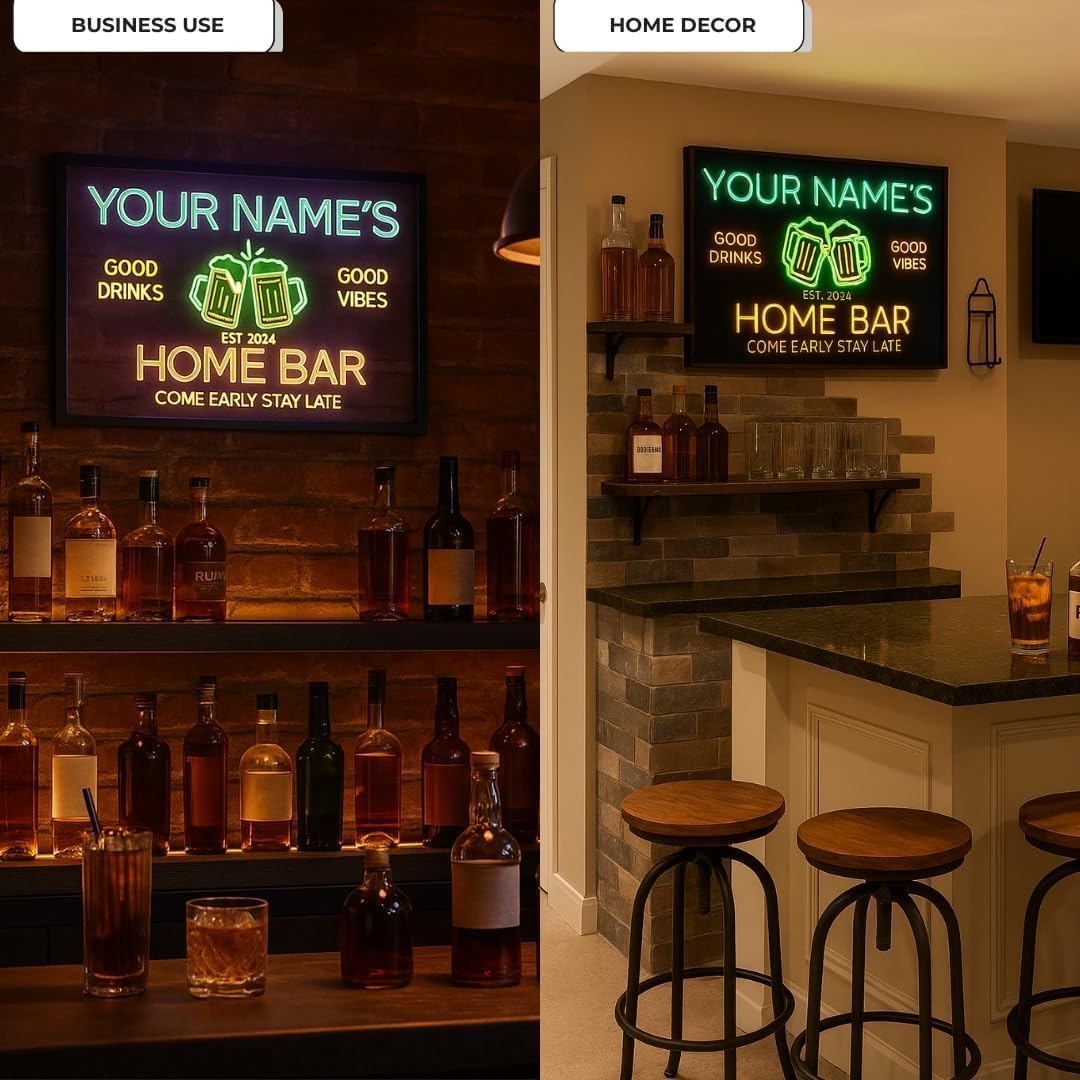 Personalized Beer O'Clock Neon Sign, Custom Wall Sign for Home Bar, Man Cave, Pub, Game Room, LED Beer Light Decor (Beer O'clock)