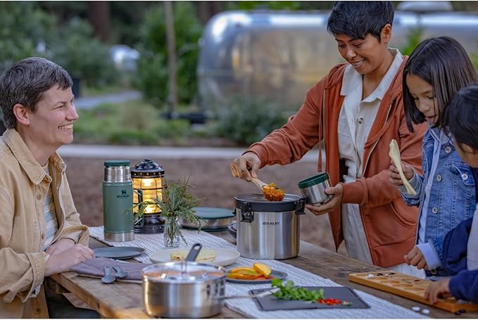 Stanley Classic Legendary Large Food Jar 1.0 qt | Vacuum Insulated Food Container | Wide Mouth Screw On Lid | Packable for Travel | Stainless Steel with Leakproof Lid | BPA-Free | Hammertone Silver