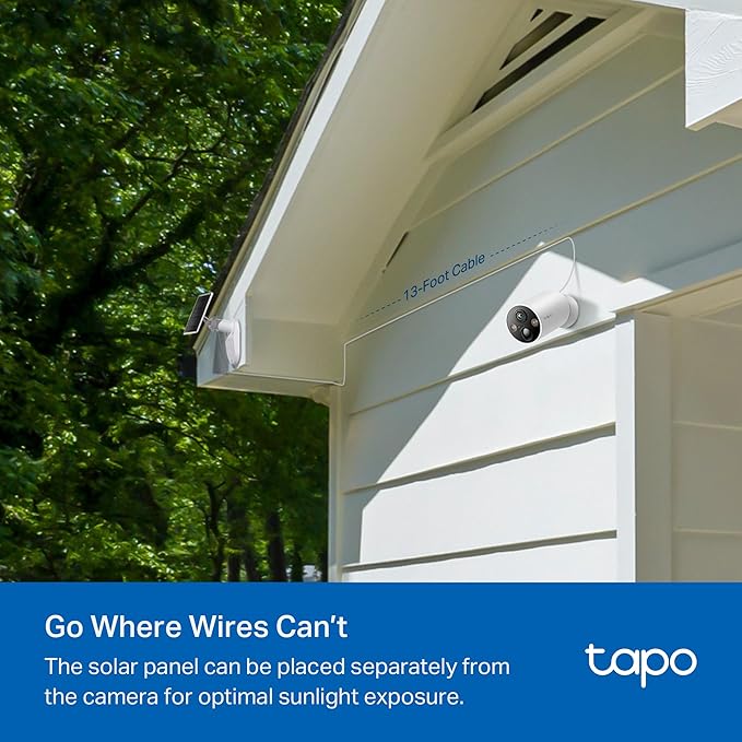 Tapo MagCam 2K+ Outdoor Wireless Security Camera - Battery Power with Solar Charging, Magnetic Mount, Person/Vehicle Detection, Subscription-Free Local Storage or Optional Cloud, Works with Alexa