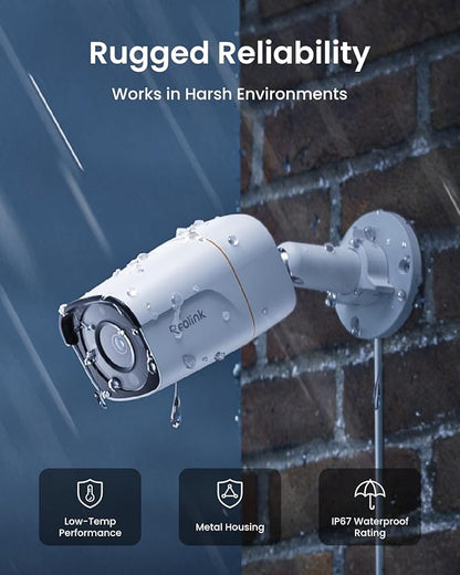 REOLINK Pro-Grade PoE Security Camera, 12MP, Smart Detection, Perimeter Protection, AI Video Search, 2 Way Talk, Up to 512GB microSD Card, Color Night Vision, IP67 Weatherproof, RP-PCB12M