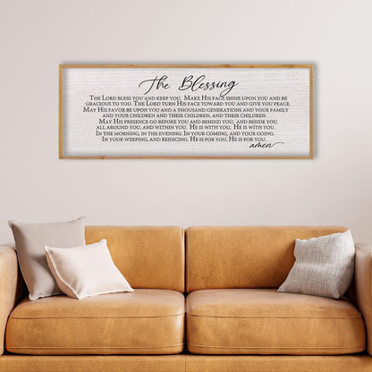 LuZhiQiang The Blessing Christian Song Lyrics Wall Decor 40''×15'' Scripture May The Lord Bless You Bible Verse Wall Art Sign (Wood)