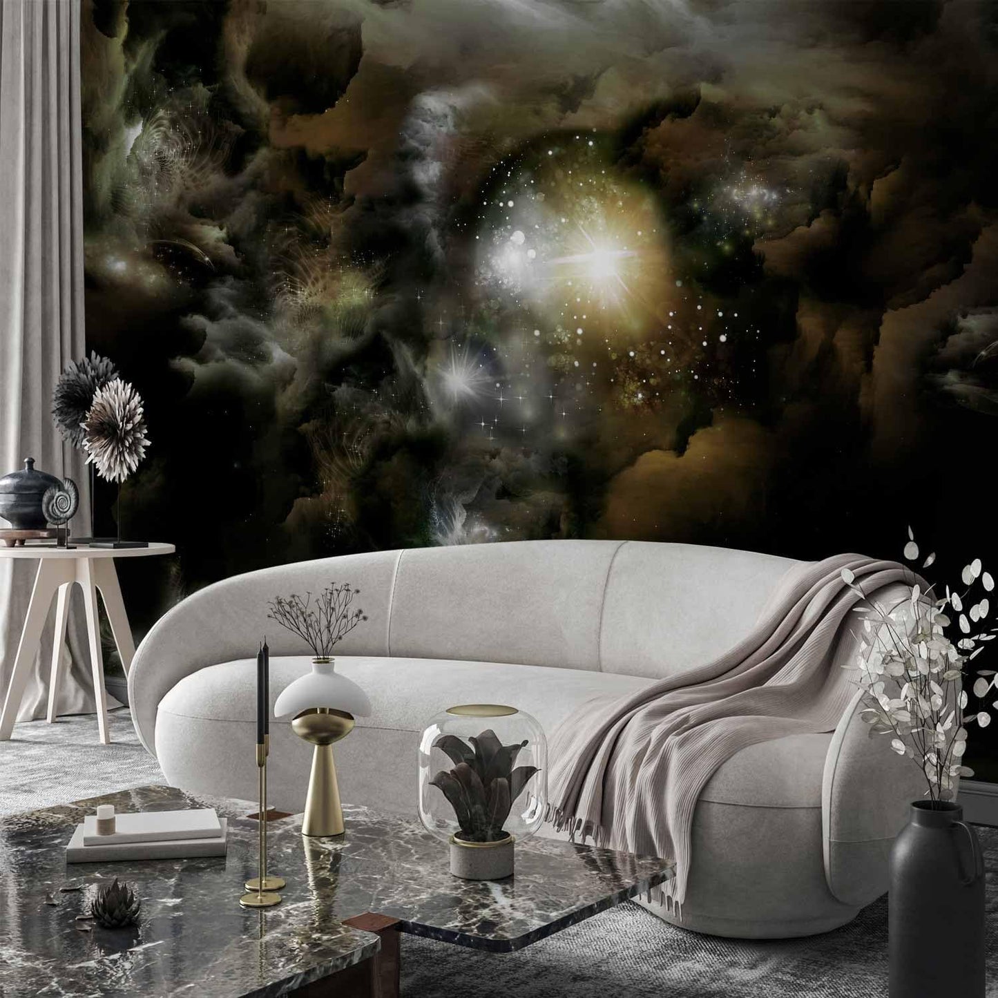artgeist Wall Mural Cosmos Galaxy 116x83 in - Peel and Stick Self-Adhesive Wallpaper Removable Large Sticker Foil Wall Decor Print Picture Image Design n-A-0027-a-b