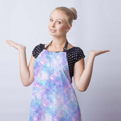 Garden Apron for Men Mermaid Galaxy Vintage Aprons for Women for Kitchen Cooking Restaurant BBQ Painting Crafting Gardening 27” (W) x 31” (H), Waterproof Aprons