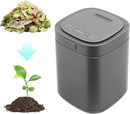 2.5L Electric Kitchen Composter, Indoor/Outdoor Composting Machine, Countertop Compost Machine Turn Food Waste and Scraps into Fertilizer for Garden Plants, Black