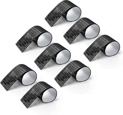 LONGKING 3776 Pieces Self-Adhesive Mirror Tiles, Square Mirror Stickers Mosaic Tiles, Glass DIY Craft Decoration, Disco Ball Tiles(Black)