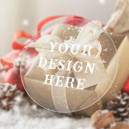 Personalized Christmas Ornaments - Custom Picture & Text Ornaments for Christmas 2024, Baby's 1st Christmas Ornament with Picture for Xmas Tree Custom Gifts for Family, Mom, Dad, Friend (Acrylic)