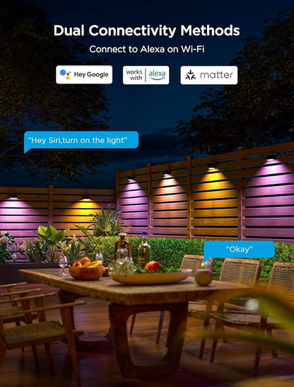 Govee Outdoor Deck Lights, Multicolor Outdoor Fence Lights, IP65 Waterproof Outdoor Lights with Smart Control, Preset Sences, Music Mode for Patio Decor, Wired 12 Packs (72ft)