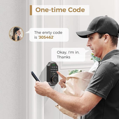 Arpha Keyless Entry Door Lock, WiFi Smart Keypad Front Door Deadbolt, Supports Amazon Alexa Voice Control, Google Assistant, Online App Control, Anti-Peeping Password, One-Time Code, Auto Lock