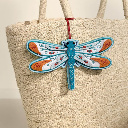 Lovepop Handmade Peaceful Dragonfly HeartFelt Charm Card | Soft Felt Keychain for Wallet, Handbag, Car Key, Home Decor | Ornaments, Bag Charms, Key Ring, Purse Accessories, Gift Toppers