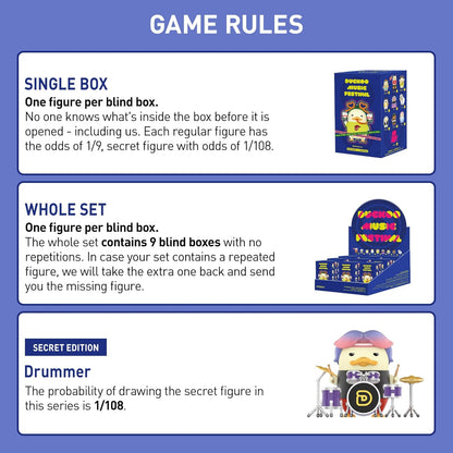 POP MART DUCKOO Music Festival Series Blind Box Figures, Random Design Action Figures Collectible Toys Home Decorations, Holiday Birthday Gifts for Girls and Boys, Single Box