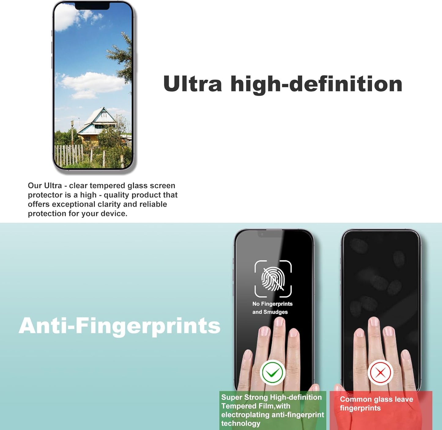 2 Pack Screen Protector Tempered Glass for iPhone 16e and iPhone 14 and iPhone 13 and iPhone 13 Pro 6.1-Inch Auto Dust Removal, No Bubbles, High Definition Clear, Easy Installation