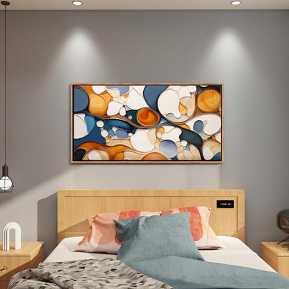 Abstract Canvas Wall Art - Colorful Framed Wall Decor for Living Room, Bedroom, Office - Large Modern artwork picture, Bedroom Aesthetic Room Wall Decorations, Oil Painting Wall Art