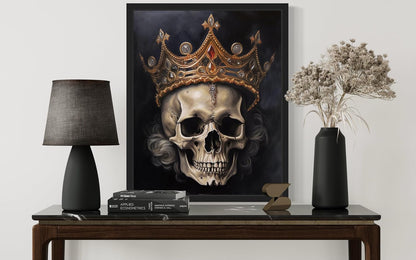 Skull Queen Poster Art Print, Halloween Scary Vintage Wall Art Academia Spooky Painting Decoration for Horror Prints, Gothic Posters Bedroom Decor 89 (Skull Queen, 16 x 20 inches, Unframed)