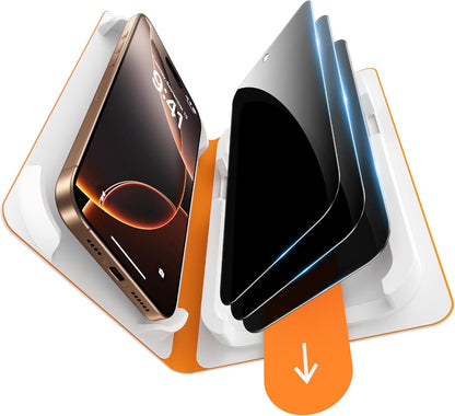 GolbinBox 3-Pack Privacy Screen Protector for iPhone 16 Pro 6.3 Inch,Military-Grade Shatterproof Anti-Spy HD Tempered Glass, Easy Installation,Dust and Bubble Free,9H Hardness,Anti - Fingerprint