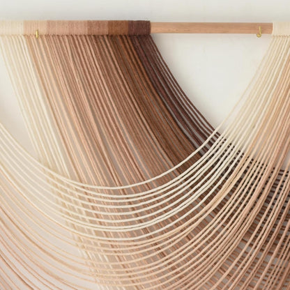 Macrame Wall Hanging Dip-Dye Boho Home Decor Fiber Wall Art Craftsmanship Bedroom Livingroom 57" W x 39" L