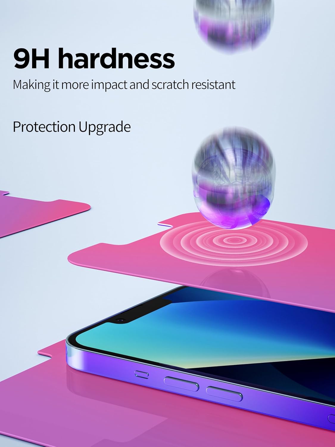 Compatible for iPhone 12 Pro Max Privacy Screen Protector Tempered Glass 6.7 Inch, Pink Gradient Anti Spy Anti Blue Light HD Easy Installation